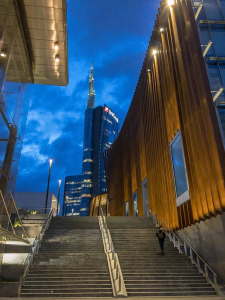 Unicredit Tower Pavilion Unicredit Piazza Gae Aulenti Милан Италия 2017 — стоковое фото