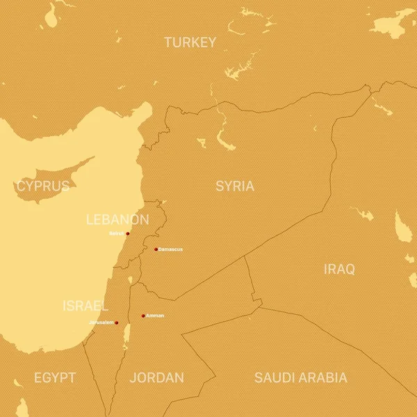 レリーフと山と地中海のシリアおよびアラビア半島の物理的な地図中東の境界線マップのマップです 羊皮紙にマップします 手描きの地図 — ストック写真