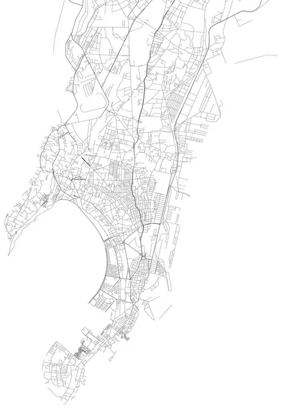 Mapa Mumbai Vista Satélite Cidade Índia Ruas Cidade — Vetor de Stock