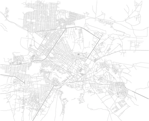 Mapa Cabul Ruas Mapa Capital Afeganistão Ásia — Vetor de Stock