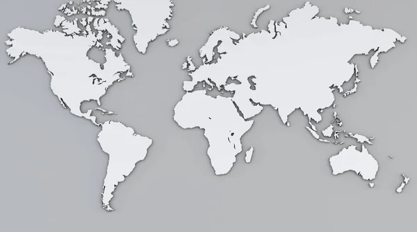 Dünya Beyaz Coğrafi Haritası Haritası Haritacılık Coğrafi Atlası — Stok fotoğraf