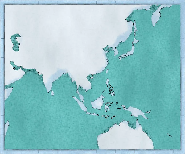 Mappa Del Sud Est Asiatico Disegnato Pennellate Illustrate Mappa Geografica — Foto Stock