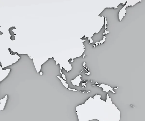 Harita Güney Doğu Asya Beyaz Coğrafi Harita Haritacılık Coğrafi Atlası — Stok fotoğraf