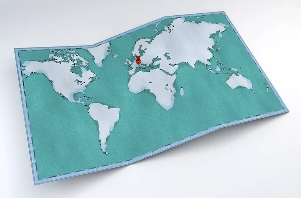 Mapa Del Mundo Dibujado Mano Pinceladas Ilustradas Mapa Geográfico Físico — Foto de Stock