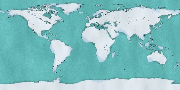 Mappa Del Mondo Disegnata Mano Pennellate Illustrate Mappa Geografica Fisica — Foto Stock