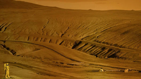 Planeta Marte Suelo Corteza Espacio Sistema Solar Colonización Astronauta Cosmonauta — Foto de Stock