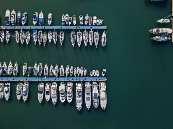 Luftaufnahme Von Booten Die Hafen Von Tropea Kalabrien Italien Festmachen — Stockfoto