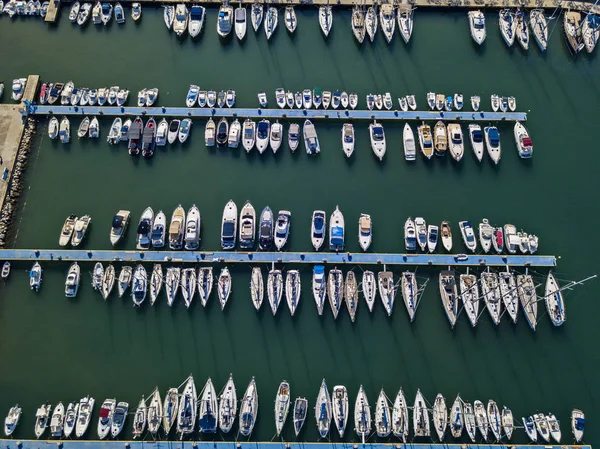 Luftaufnahme Von Booten Die Hafen Von Tropea Kalabrien Italien Festmachen — Stockfoto