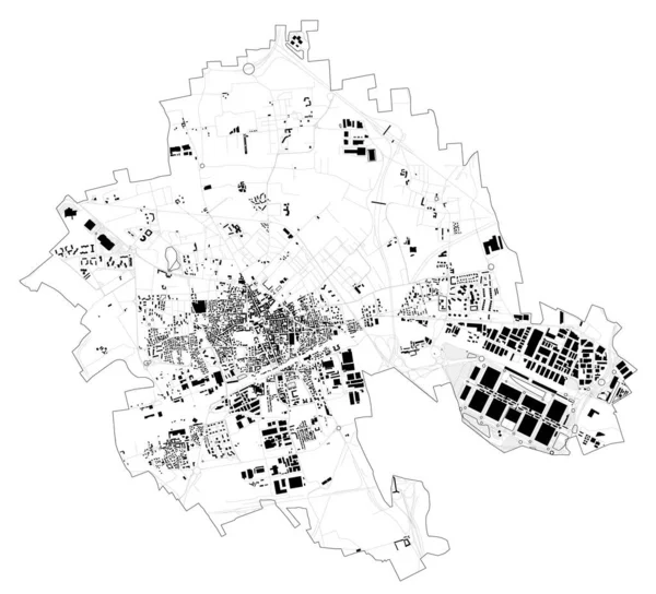 Вид Город Карта Улицы Ломбардия Милан Италия Фаста Милан Выставка — стоковый вектор