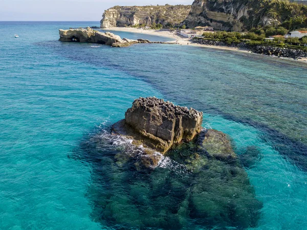 Vista Aérea Las Rocas Riaci Playa Riaci Cerca Tropea Calabria — Foto de Stock