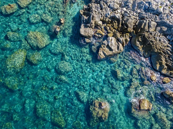 Aerial View Tropea Beach Crystal Clear Water Rocks Appear Beach — Stock Photo, Image