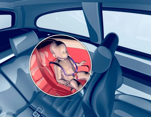 Kinderzitje Met Sensor Overlatingsinrichting Stoel Goedgekeurd Voor Auto Zittende Kinderen — Stockfoto