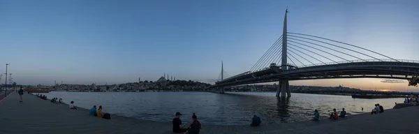 Istanbul Turkiet Mellanöstern Hisnande Solnedgång Med Panoramautsikt Över Skyline Staden — Stockfoto