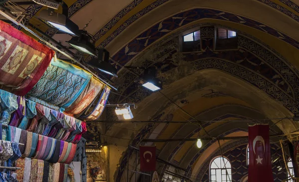 Istanbul Turkey Middle East Turkish Flag Fabrics Ceiling Decoration Grand — Stok fotoğraf