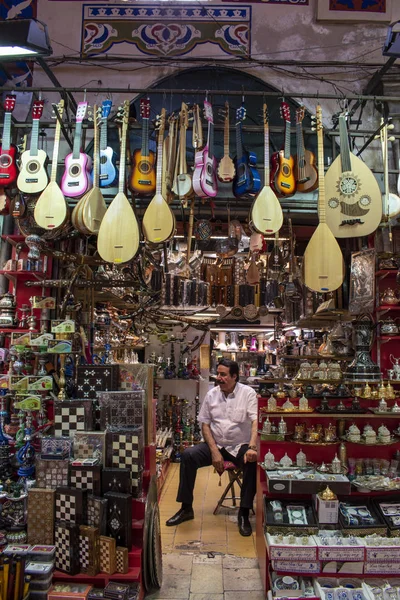 Istanbul Turkey Middle East Turkish Seller Music Instruments Souvenir Grand — Stock Photo, Image