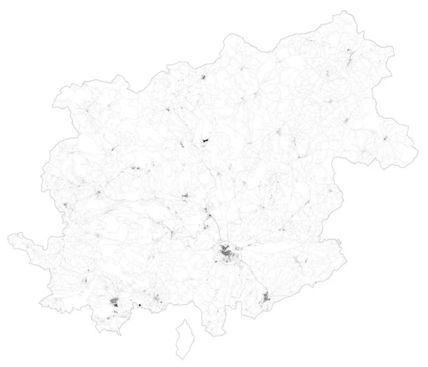 Satelitní Mapa Provincie Benevento Měst Silnic Budov Spojovacích Cest Okolních — Stockový vektor