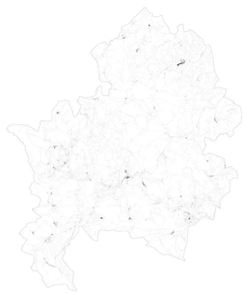 Satelitní Mapa Provincie Isernia Města Silnice Budovy Spojující Silnice Okolních — Stockový vektor