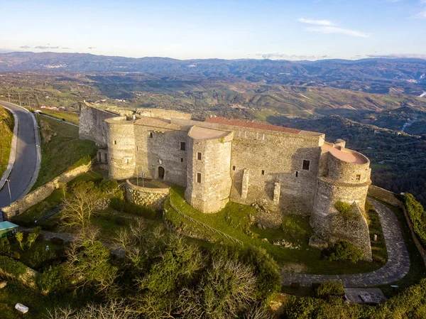 Вид Воздуха Замок Норман Швабиан Вибо Валентия Калабрия Италия Обзор — стоковое фото
