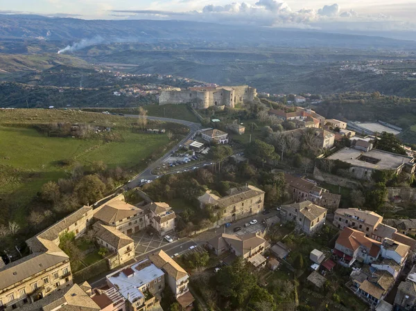 Aerial View Norman Swabian Castle Vibo Valentia Calabria Italy Overview — Stock Photo, Image