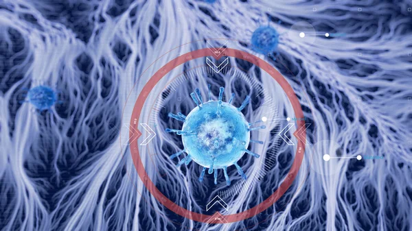 Virus Gripă Vedere Unui Virus Sub Microscop Boală Infecțioasă — Fotografie, imagine de stoc