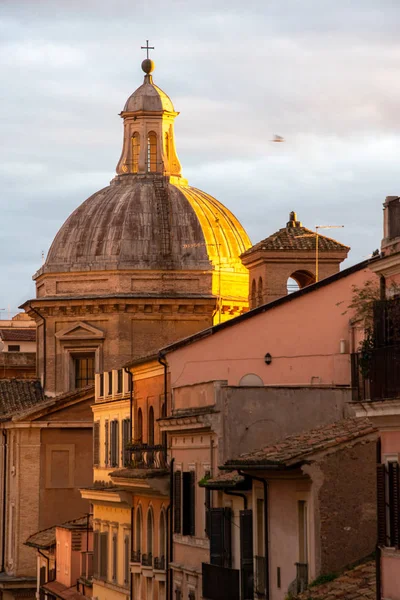 Roma Itália Alvorada Horizonte Com Vista Para Igreja Santa Maria — Fotografia de Stock