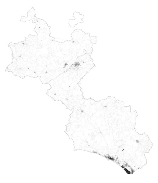 Mapa Satélite Das Cidades Estradas Província Caltanissetta Edifícios Estradas Ligação — Vetor de Stock