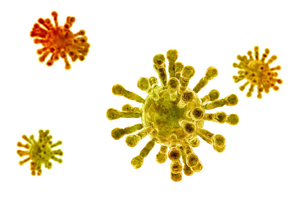 Микроскопический вид коронавируса, патогена, поражающего дыхательные пути. Анализ и тест, эксперименты. Сарс. 3D рендеринг