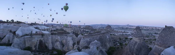 Cappadocia Turkey Europe 2019 Hot Air Balloons Floating Dawn View — Stock Photo, Image