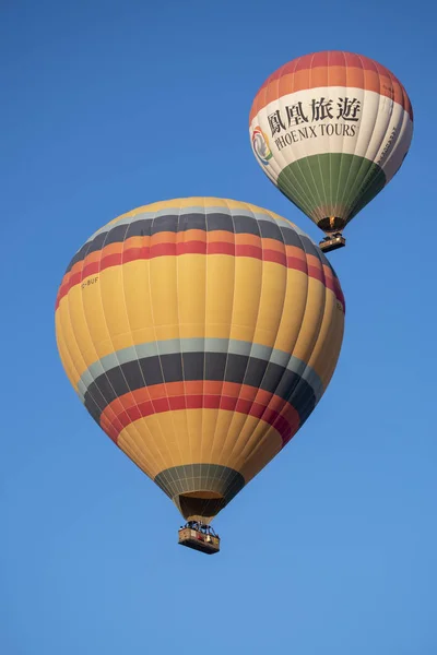 Capadócia Turquia Europa 2019 Balões Quente Tradicionais Flutuando Após Amanhecer — Fotografia de Stock
