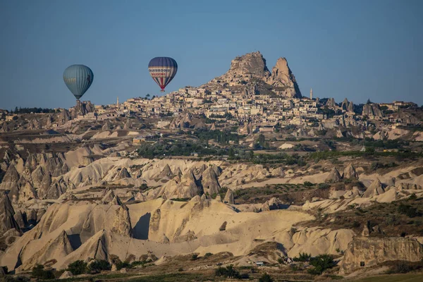 Cappadocia Turkey Europe 2019 Aerial View Uchisar Ancient Famous Town — 스톡 사진