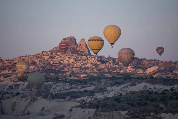 Cappadocia Turecko Evropa 2019 Letecký Pohled Uchisar Starobylé Slavné Město — Stock fotografie