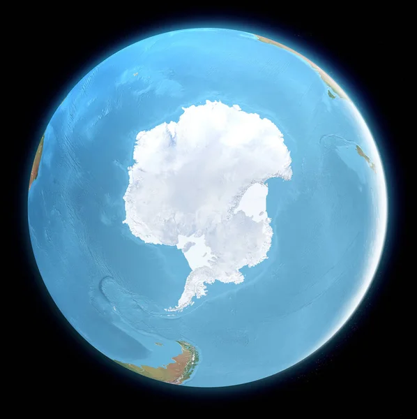 South Pole Map Antarctica Ice Melting Climate Change Climate Emergency — Stock Photo, Image