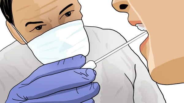 Dokter Melakukan Penyeka Pada Pasien Covid Sars Cov Menghadapi Koronavirus — Stok Foto