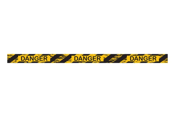 Danger Construction Police Stop Line Yellow Warning Tape Vector Illustration — Stock Vector