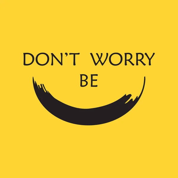 Don Worry Happy Hand Drawing Smiling Emoticon Happy Face Emoji — Stock Vector