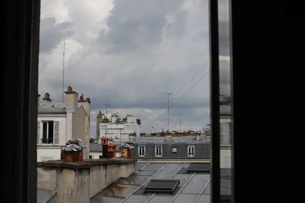 Střechy Paříže Okres Montmartre — Stock fotografie