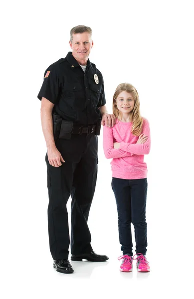 Policie: Důvěryhodný důstojník a dítě — Stock fotografie