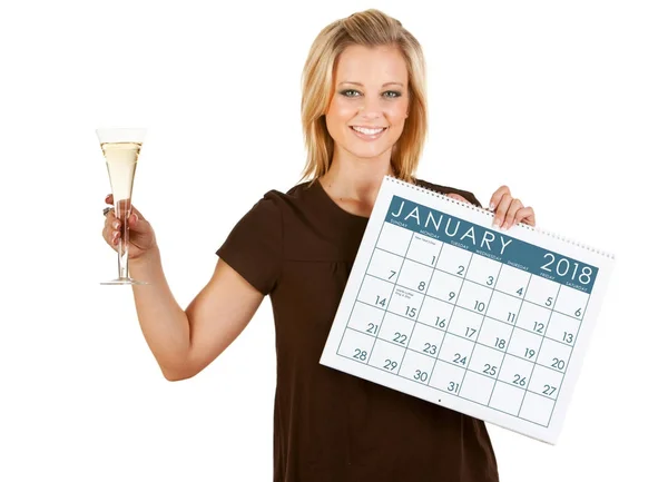 Calendario 2018: brindare al nuovo anno 2016 — Foto Stock