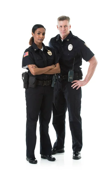Полиция: два серьезных офицера стоят вместе — стоковое фото