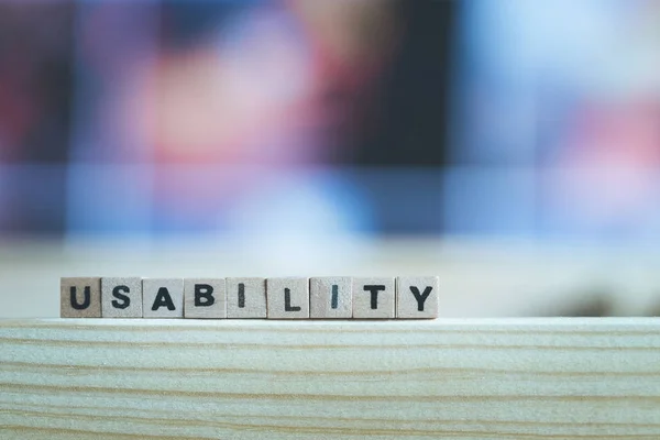 Wood Cubes Word Usability Picture Copy Space — Stock Photo, Image