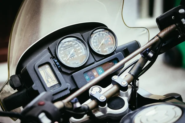 Close Painel Motocicleta Vintage Viagem Carro — Fotografia de Stock