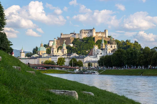 Idilli Panoráma Város Táj Salzburg Nyáron — Stock Fotó