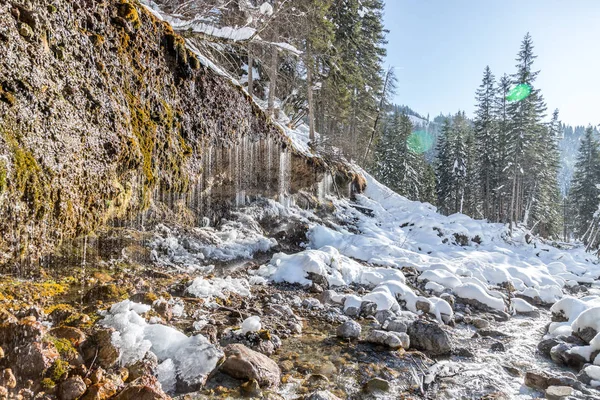 Waterfalls Maria Alm Hinterthal Winter Time Triefen — ストック写真