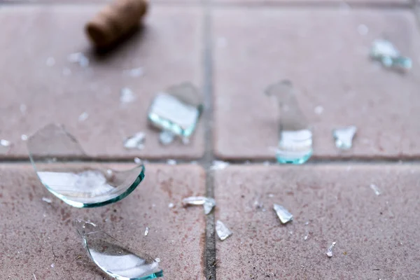 Piece Broken Glass Floor Wine Bottle — Stock Photo, Image