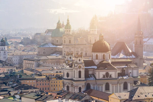 Catedral Salzburgo Salzburger Dome Dia Ensolarado — Fotografia de Stock