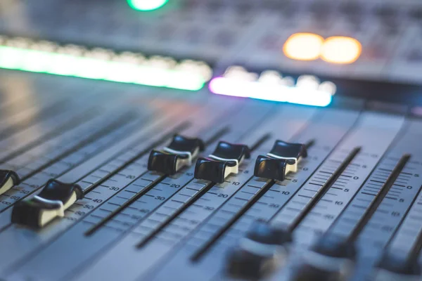 Professional Music Production Sound Recording Studio Mixer Desk — Stock Photo, Image
