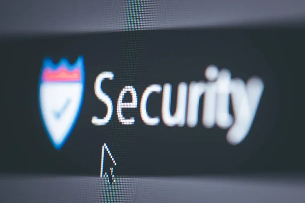 Впритул Символ Безпеки Екрані Комп Ютера Антивірусне Програмне Забезпечення Безпека — стокове фото