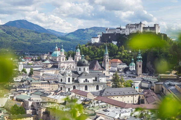 Idilliaco Paesaggio Panoramico Della Città Salisburgo Estate — Foto Stock