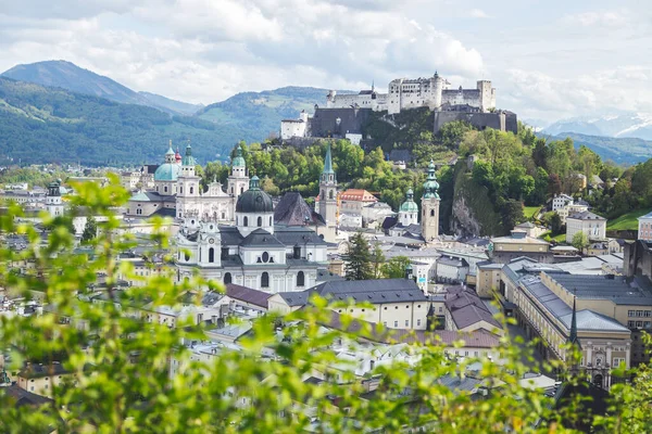 Idyllic Panoramic City Landscape Salzburg Summer — стокове фото