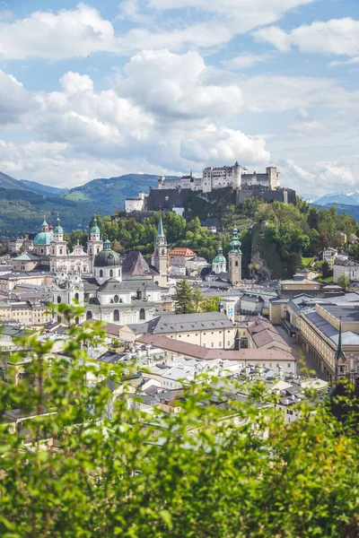 Paisagem Panorâmica Idílica Cidade Salzburgo Verão — Fotografia de Stock